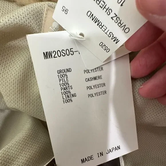 NWT Mastermind World Beige & Brown Cashmere Sherpa Jacket Skull & Crossbone Back - Picture 8 of 16